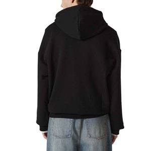 Sudadera con Capucha Extra Grande para Hombre, con Bolsillos, de Felpa, Color Negro Sólido, de Algodón Tejido, Corte Casual, Ropa de Invierno, Marca Spark - Product Image 2
