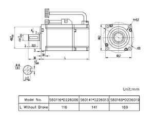 Moteur servo à montage sur panneau SYMBANG S60 AC 220V/380V 0.6kW DC triphasé, efficacité IE4, certifié CCC/CE, étanche, 3000 tr/min - Product Image 2