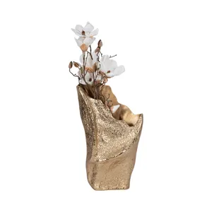Modern Coastal Design Iron Flower <b>Vase</b> Handmade Tabletop Eco-Friendly Decorative Zahid Exports - Product Image 4