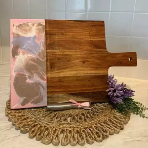 Tabla de cortar de diseñador de alta calidad, resina y madera, vegetales/tabla de queso, Láser de madera, logotipo de madera personalizado, bloques, pieza de embalaje - Product Image 1