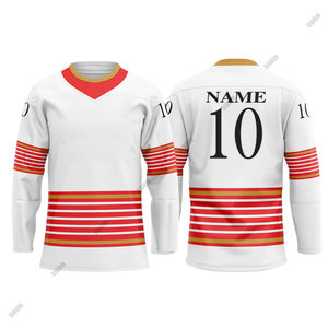 Maillots de hockey sur glace personnalisés Sibrin, design de logo personnalisé, qualité professionnelle, numéro personnalisé, fabrication sur mesure, tailles adultes, respirant, service OEM - Product Image 4
