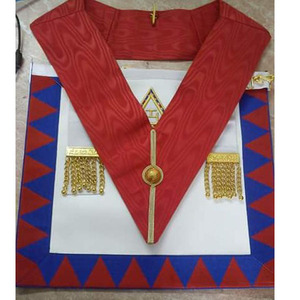 ผ้ากันเปื้อนพิธีกรรมเมสัน งานฝีมือ ปักด้วยไหมทอง สำหรับผู้เชี่ยวชาญด้านพิธีกรรม คุณภาพดีเยี่ยม ผ้ากันเปื้อนพิธีกรรมแกรนด์ลอดจ์ พร้อมลายโลโก้สุดหรู - Product Image 2