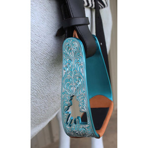 Western Horse Saddle Aluminio Roper Estribos Heavy Duty Inclinado Ángulo Par Equilibrado Montar Ligero Western Riding Gear - Product Image 6