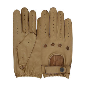 Guantes de conducción de piel de oveja de invierno personalizados ajuste fino a prueba de viento cálido compatibilidad con pantalla táctil 4 botones estilo escena informal - Product Image 6