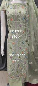 Elegante Shalwar Kameez de Chifón sin Costuras, Estilo Indio, con Pedrería Zarkan, Forro Interior Francés y Lentejuelas, Salwar de Fantasía - Product Image 3