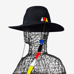 Premium Wool <b>Hat</b> Asymmetrical <b>Fedora</b> Felt <b>Hat</b> - Licini Collection - 100% Wool, Made in Italy - Unique Design for Stylish Individuals - Product Image 1