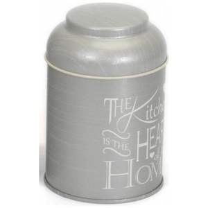 กล่องเก็บของตกแต่ง90x110มม. กล่องโลหะทรงกลมฝาโดมความจุ0.6L พื้นหลังสีเทาสำหรับห้องครัว - Product Image 1