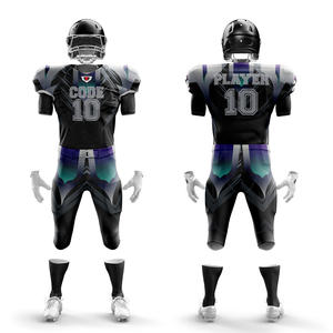 Ensemble de maillots de football américain à manches courtes de style pro Uniformes respirants pour jeunes adultes Motif numérique imprimé Options de taille plus - Product Image 1