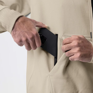 Sweat-shirt à capuche en molleton pour homme, automne-hiver, fermeture éclair, coupe ample, décontracté, manches longues, surdimensionné, couleur unie, motif uni - Product Image 3