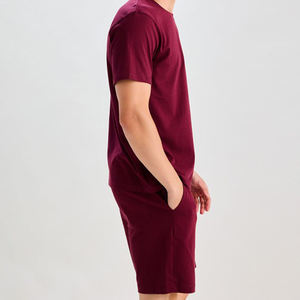 Conjunto de verano para hombre, camiseta y pantalones cortos, conjunto de 2 piezas, conjunto deportivo transpirable, conjunto de punto de tela de algodón para hombre - Product Image 3