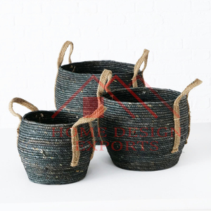 <b>Basket</b> Set of 3 for Living Room Decorations Best Seller Decorative <b>Sea</b> <b>Grass</b> Storage - Product Image 6