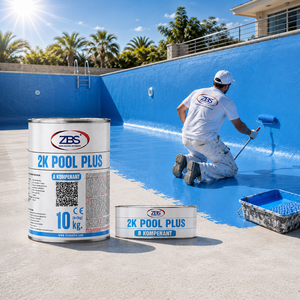 Peinture époxy pour piscine ZBS 2K, lot de 10 kg - Revêtement liquide pour sols en béton, application au rouleau ou au pinceau - Product Image 2