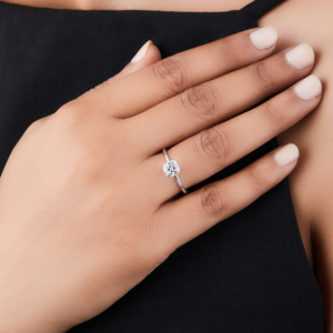 แหวนหมั้นเพชรแบบโซลิแทร์1.02สำหรับห้องปฏิบัติการขนาด14K หรือ18K เครื่องประดับทองแบบเบาะตัดเป็นจำนวนมาก - Product Image 2