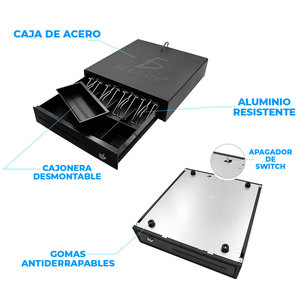 ลิ้นชักเก็บเงินโลหะแบบปรับได้พร้อมถาด RJ 11 สำหรับระบบเครื่องบันทึกเงินสด POS - Product Image 3