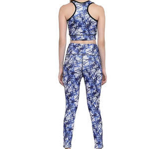 Ensemble de yoga 2 pièces pour femme de haute qualité, sans couture, écologique, respirant, en spandex/polyester, vêtements de sport pour la salle de sport - Product Image 4