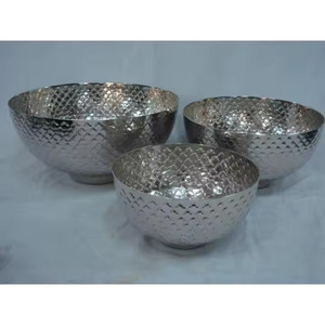 ชามโลหะใส่สลัดทุบเงิน - Product Image 5