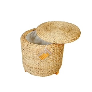 เก้าอี้ผักตบชวาทำด้วยมือสไตล์วินเทจเป็นมิตรกับสิ่งแวดล้อมขนาด44xH43ซม. เฟอร์นิเจอร์ในบ้านมีดีไซน์ยืดหยุ่น - Product Image 4