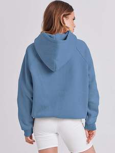 Venta al por mayor de encargo de manga larga Lady Women Top Pullover Hoodies Crop Hoodies para las mujeres - Product Image 4