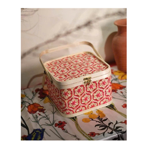 Traditional Bamboo Weaving <b>Gift</b> <b>Box</b> with Sturdy Handle Eco-Friendly Decorative Basket for Lunar New Year <b>Hampers</b> - Product Image 1