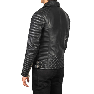 Chaqueta de cuero occidental tradicional negra para hombre, abrigo con cuentas de flecos, chaqueta de cuero de vaca Original, cierre de cremallera - Product Image 4