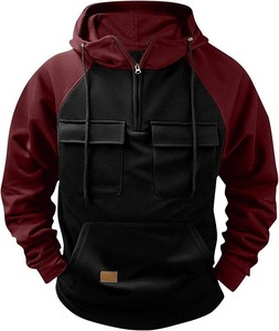 Custom <b>Men's</b> Hoodies Fleece Printing <b>for</b> <b>Men's</b> Zip <b>Pullover</b> Hoodie <b>Men</b> Sweatshirt with Pockets - Product Image 3