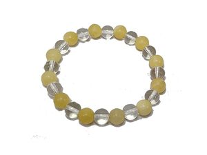 <b>Crystal</b> <b>bracelet</b> Yellow Calcite With Clear <b>Crystal</b> Round Beads Stone <b>Crystal</b> Gemstone Fashion Jewelry Men and <b>Women</b> Gift Energy - Product Image 6