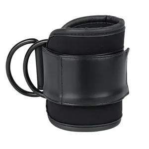 Sangles de cheville réglables pour machines à câbles, en néoprène rose, rembourrées pour le fitness - Product Image 6