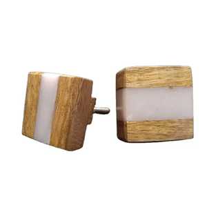 Nouveaux boutons de conception en bois et en résine utilisés dans les boutons de porte de penderie - Product Image 3