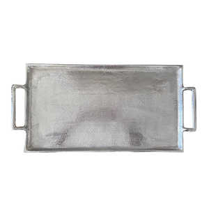 Dernier modèle de plateau de service alimentaire de forme ronde en aluminium plaqué or avec poignée pour servir les fruits et noix lors des fêtes de mariage - Product Image 3