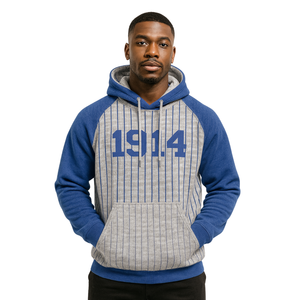 Année de fondation 1914 Phi Beta Sigma Gris Corps Bleu Raglan Pinstripes Pull À Capuche Fraternité Vêtements Personnalisé Divine Nine HBCU - Product Image 1
