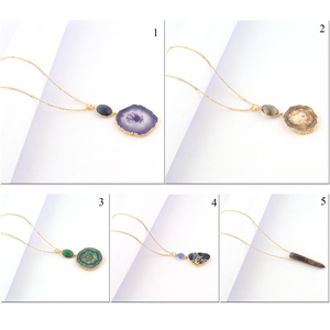 สร้อยคอจี้ควอตซ์สีฟ้าแท้สไตล์โบฮีเมียนจากแสงอาทิตย์ประดับลูกปัดชุบทองของขวัญทางศาสนาสำหรับผู้หญิง - Product Image 2