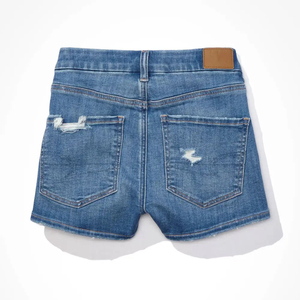 กางเกงยีนส์ขาสั้นทรงฮาเร็มเอวกลางสำหรับฤดูร้อน ผู้ชาย ผ้าแห้งเร็ว ระบายอากาศดี เป็นมิตรกับสิ่งแวดล้อม มีโลโก้ด้านหน้า สไตล์สตรีทแวร์ Ronpex - Product Image 6