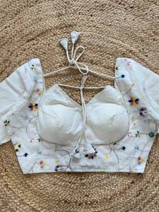 Venta caliente hermoso vestido elegante traje Khadi algodón con 9 Niddle Multi n secuencia blusa proveedor y exportador indio - Product Image 6