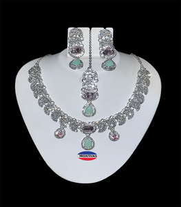 9069 élégant classique collier ras du cou ensemble boucles d'oreilles bijoux de mode pour fête de mariage anniversaire événements traditionnels idée de cadeau - Product Image 6