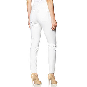 กางเกงยีนส์ขาเดฟสำหรับผู้หญิงกางเกงยีนส์ทรงสกินนี่ผ้าย้อมสีขาวย้อมสีเองดีไซน์แฟนซีแบบใหม่ - Product Image 2