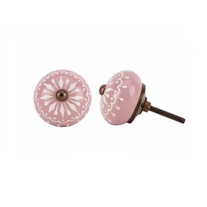 Bouton de tiroir peint à la main en forme de larme couleur crème pour armoires et armoires boutons de porte en céramique de meilleure qualité à vendre - Product Image 3