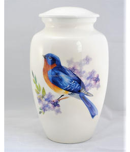 Vente en gros de grande urne funéraire en aluminium personnalisée de 6 pouces, métal et laiton de meilleure qualité pour adulte, fournitures funéraires blanches commémoratives - Product Image 4