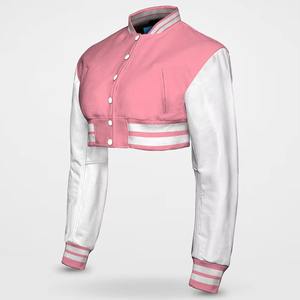 La chaqueta universitaria recortada para mujer más vendida con logotipo personalizado bordado OEM ODM Letterman Style Streetwear - Product Image 6