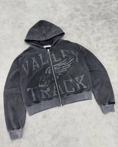 Sweat à capuche oversize délavé à l'acide, en molleton doux, chaud, respirant, avec logo personnalisé, style vintage délavé, décontracté, quotidien, streetwear - Product Image 3