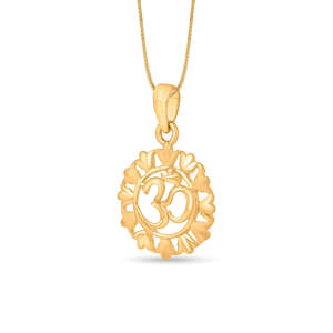 จี้สร้อยคอทองคำรูปสัญลักษณ์โอมเปล่งประกาย - Product Image 4