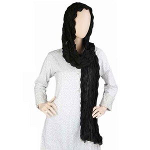 Dupatta Arrugada para Mujer - Negro - Product Image 2