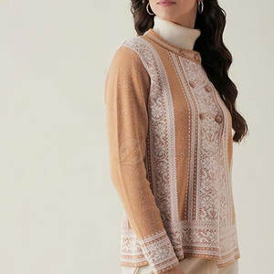 Pull en coton/laine décontracté pour femme, à manches longues, col rond, anti-froissement, séchage rapide, best-seller - Product Image 4