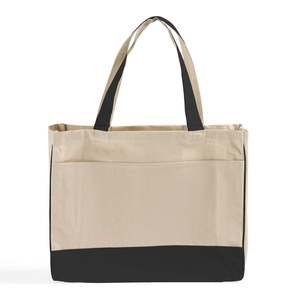 Fancy <b>Medium</b> Canvas Tote <b>Bags</b> with Inside Zipper Pocket Eco-Friendly Cotton Fabric for Daily Use Food Advertising - Product Image 6