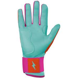 Gants de frappe personnalisés Aqua Orange à manches longues pour baseball et softball, paume en cuir Cabretta de qualité supérieure, adhérence améliorée, entraînement adulte AREONE - Product Image 2