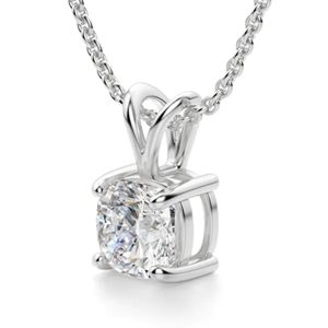 Collier en argent sterling plaqué or avec diamant de laboratoire taille coussin pour femme, fabriqué aux États-Unis par RITZIN - Product Image 3