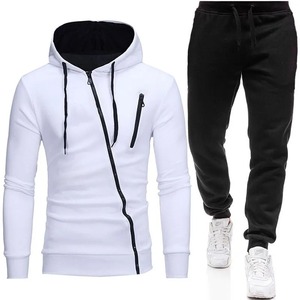 Chándal de Otoño Invierno XXL para hombre, ropa deportiva informal de 2 piezas, pantalones con capucha y cremallera, sudadera para correr, cárdigan, Fitness XXL - Product Image 2