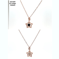Nuevo collar con colgante de CZ en forma de V de la suerte chapado en oro de 18 quilates cadenas geométricas de dos capas para mujer para boda y regalo