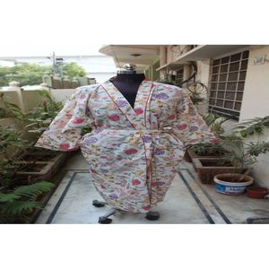 Kimono de algodón estampado para mujer, albornoces, conjuntos para mujer - Product Image 6