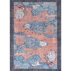 Alfombra de Lana Anudada a Mano Estilo Vintage, Patrón Floral Rojo Naranja, Estilo Clásico para Sala de Estar, Entrada, Rectangular, Estilo Rompecabezas -Pae-2131 - Product Image 1