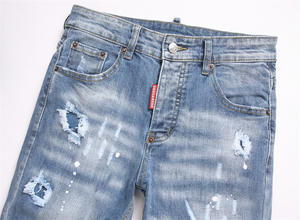 ชุดวอร์มกันลมสำหรับผู้ชายเสื้อผ้าฝ้าย100% สีน้ำเงินลายดอกไม้ประดับด้วยหินลายเสือดาว - Product Image 3